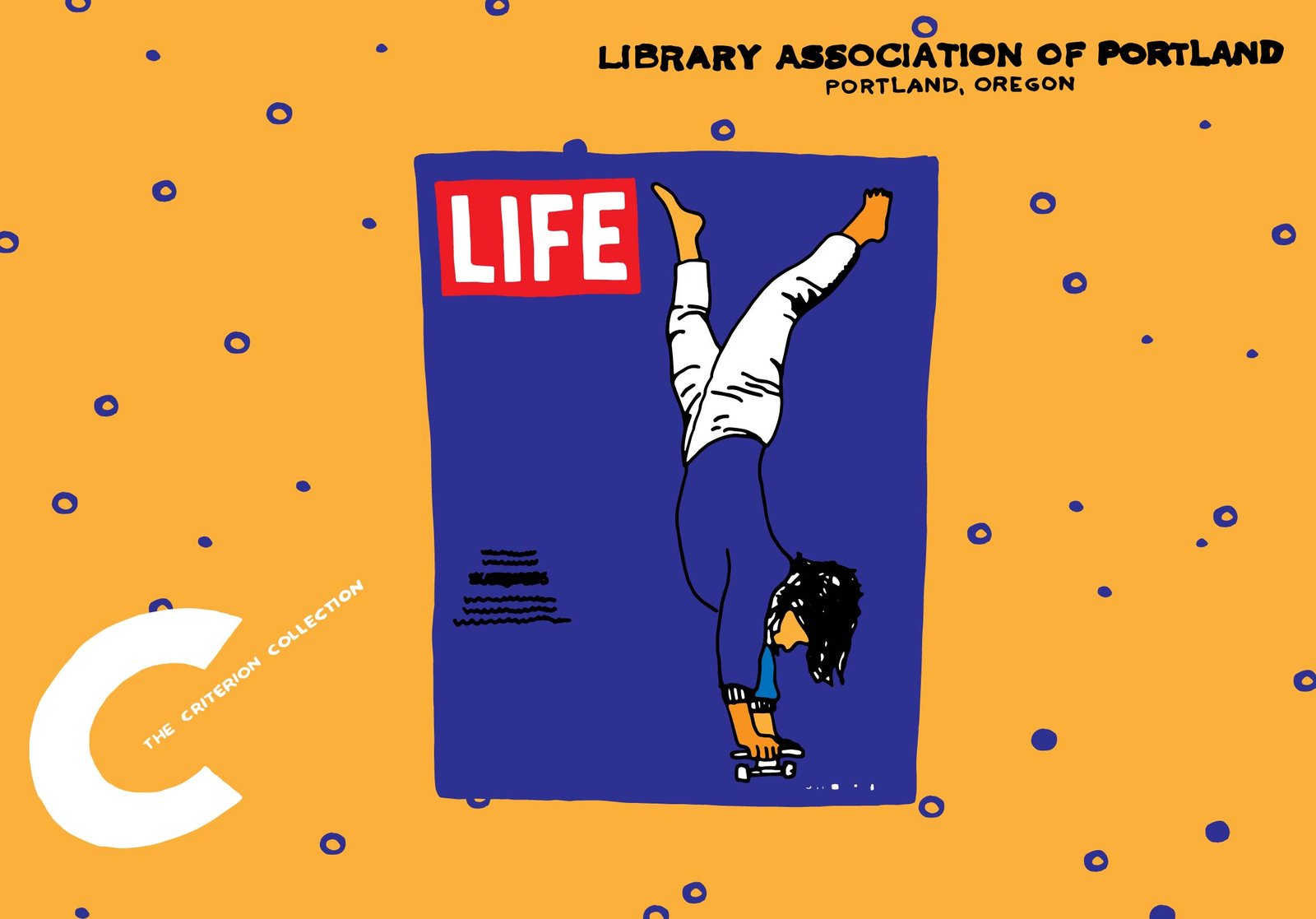 Home A graphic representation of an old Life Magazine issue, the Criterion Collection Logo, and the text "THE LIBRARY ASSOCIATION OF PORTLAND" found on library cards in Portland in the late 1940s.