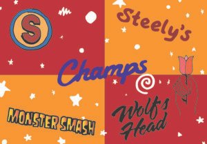 Collage of six different Portland smash burger institution logos.